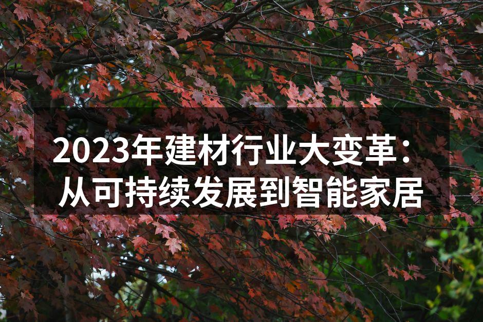 2023年建材行业大变革：从可持续发展到智能家居